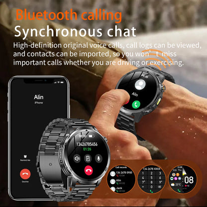 2026 New Military Outdoor Smart Watch 1.85‘’ AMOLED 1000mAh Large Battery 5ATM Waterproof Voice Call Sports Men Fitness Bracel