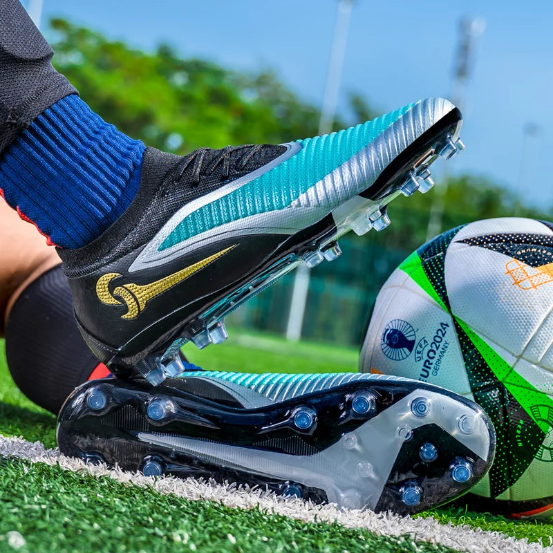 Chaussures de Football pour hommes, crampons de société, bottes professionnelles de terrain de Football en plein air, chaussures d'entraînement sur gazon, baskets à pointes longues