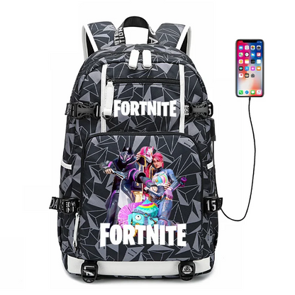 Mochila escolar Fortnite con estampado del juego para estudiantes, niños y niñas, gran capacidad, impermeable, ligera y resistente, regalo de cumpleaños