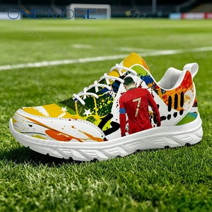 Jogos de Futebol República Portuguesa 7 GOAT Sapatos para Adultos Unissexo Confortáveis e Populares para Rapazes e Raparigas Sapatos Casuais Tamanhos 28-44