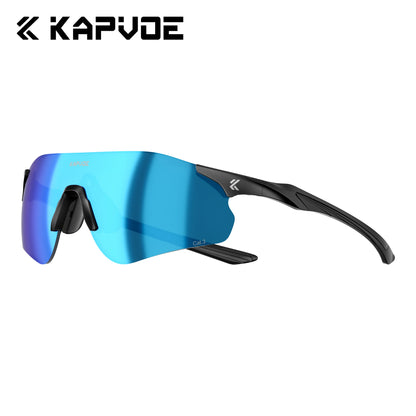 Kapvoe Neue Outdoor-Lauf- und Fahrradbrille, photochrome Sonnenbrille für Damen und Herren, Sportbrille für Marathon und Radfahren, UV400-Schutzbrille