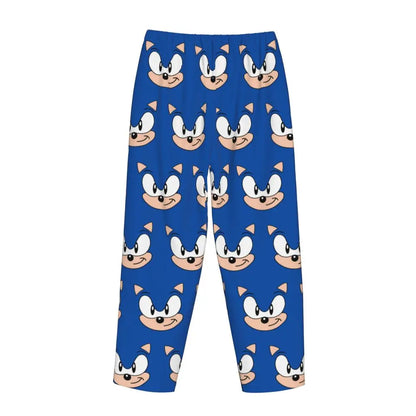 Custom Women Soniced Pajama Pants Printed Hedgehog Game Sleep Sleepwear Bottoms with Pockets