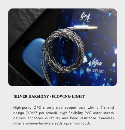 Nouveaux écouteurs intra-auriculaires QoA Bijou 1DD+1BA+1BCD, moniteur hybride HiFi IEMs avec câble de casque et fiches 3,5 mm et 4,4 mm