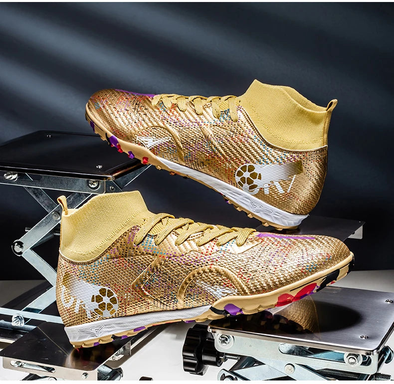 New Men Football Boots Training Soccer Shoes Breathable Grass Cleats Match Long Spikes Indoor Sneakers Ultralight Drop Shipping