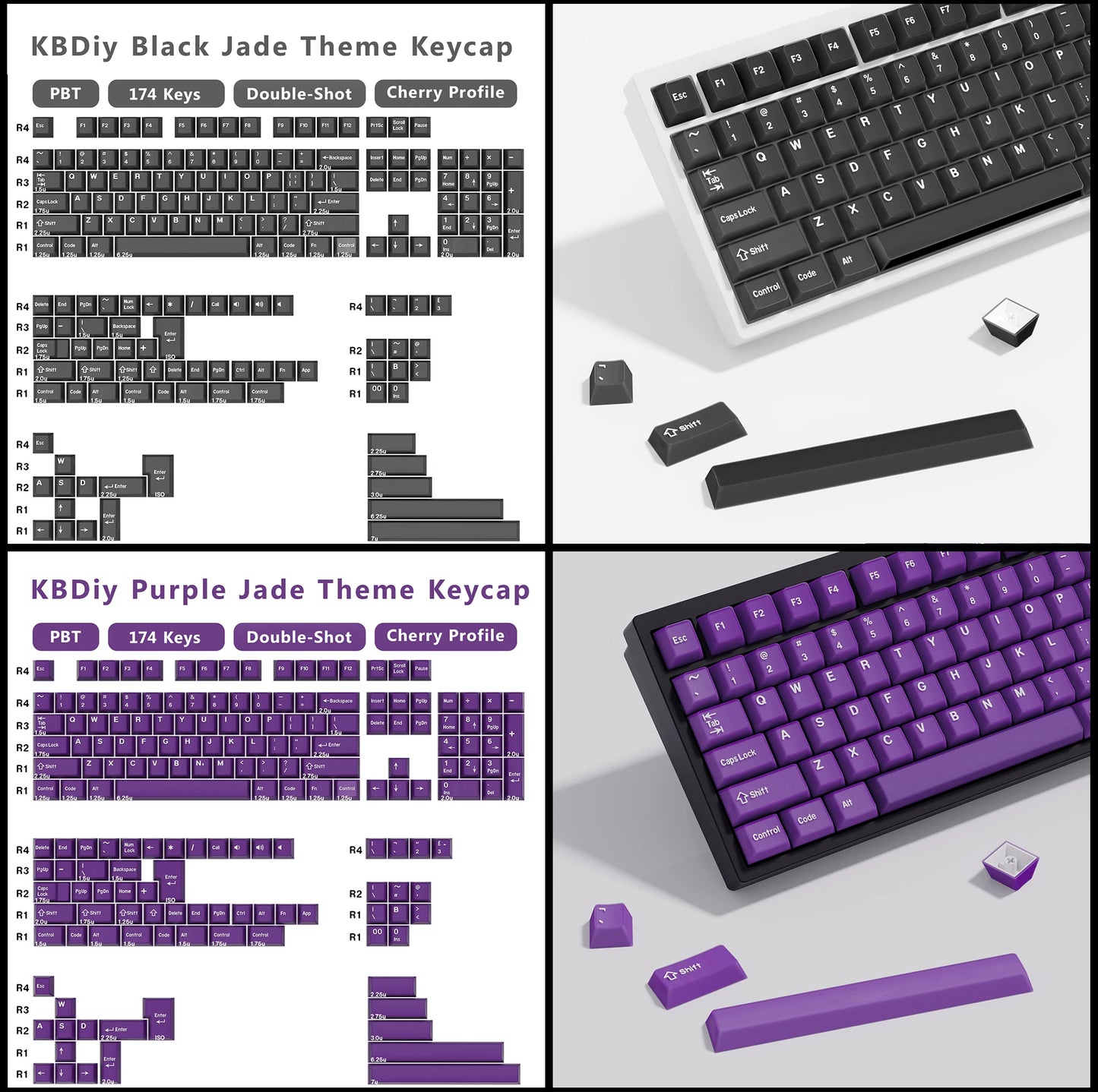 KBDiy GMK Illusion Set di tasti profilo Cherry Double Shot PBT ISO per tastiera meccanica gamer Kit Gaming stile rétro