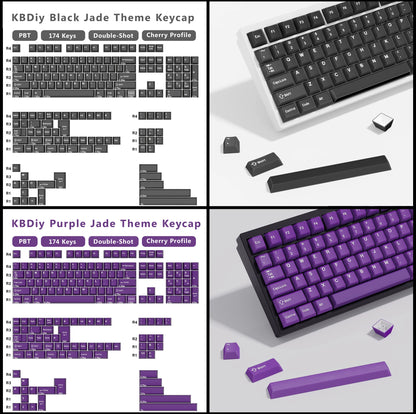 KBDiy GMK Illusion Set di tasti profilo Cherry Double Shot PBT ISO per tastiera meccanica gamer Kit Gaming stile rétro