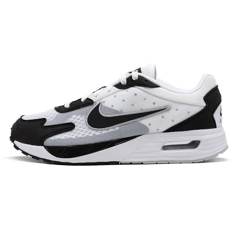 Nike Rear-Cushioning Visible Air Cushion Soft-Soled Outdoor Men's Running Shoes, New Lightweight and Comfortable Everyday Walking and Sports Running Shoes, Air Max Solo Series Fashionable Black and White Panda Color Versatile