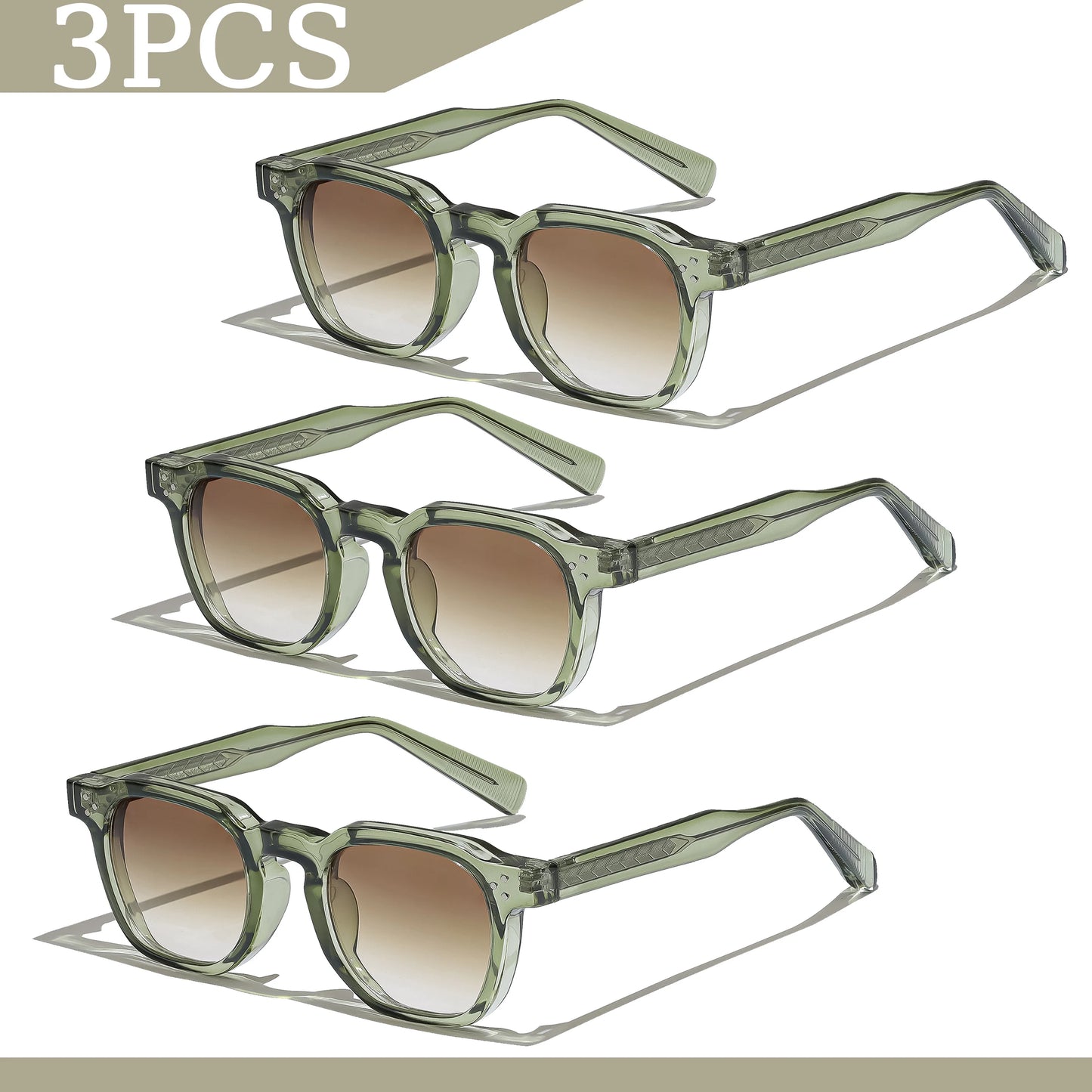 1/2/3 Pcs Wholesale New Square Retro Sunglasses Men Fashion Punk Sun Glasses Women Travel Eyewear Lunette De Soleil Femme UV400
