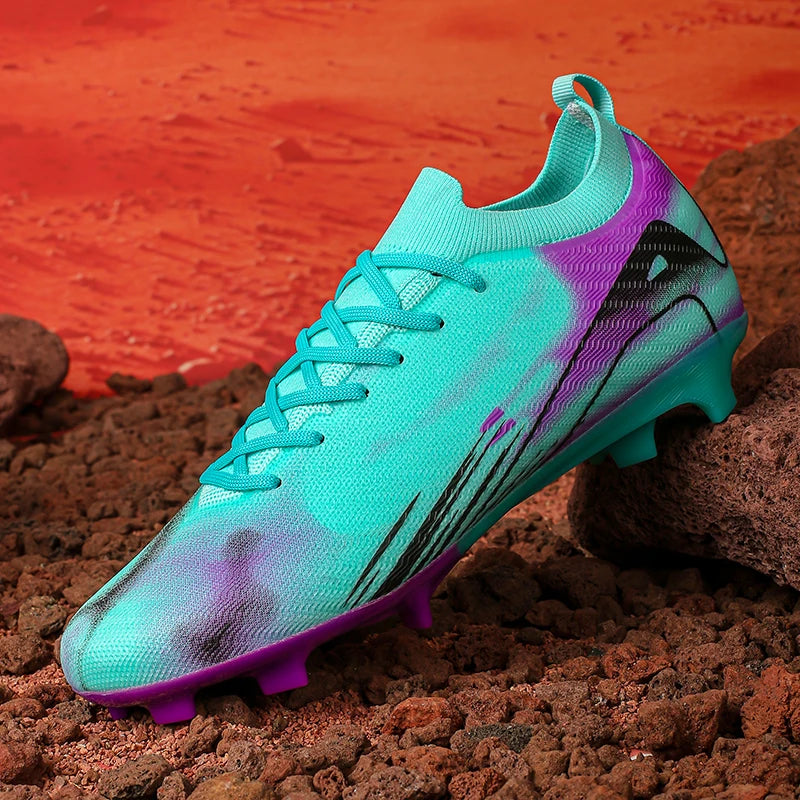 New Men Football Boots FG Non-Slip Long Spikes Soccer Shoes Training Shoes Soccer Cleats Ultralight Outdoor Drop Shipping