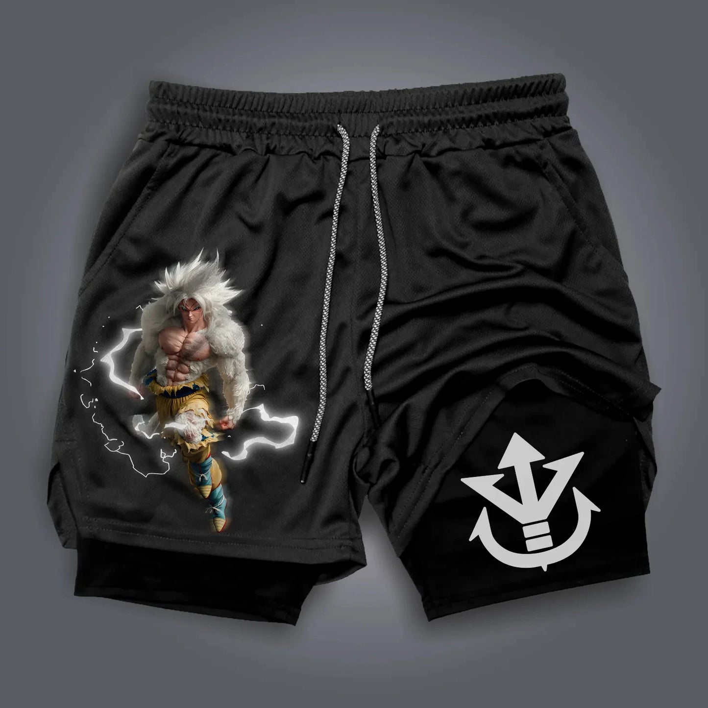 Dragon Ball Majin Buu & Goku American Sports Shorts for Men Summer Comfortable Double Layer Breathable Loose Fit Pants