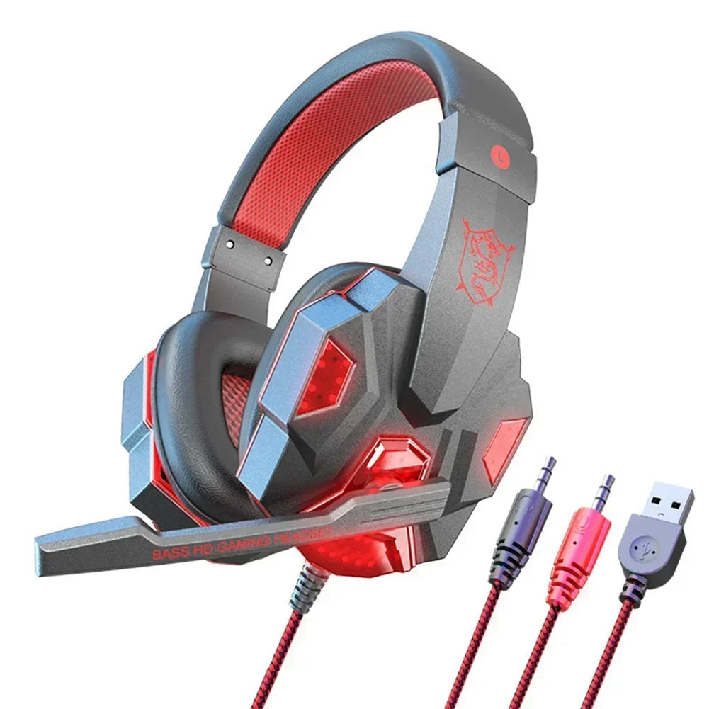 Creative Wired Gaming Headset with Microphone – LED Light Bass Stereo Gaming Headphones for PC, PS4, PS5, Xbox – High Quality Gaming Headset