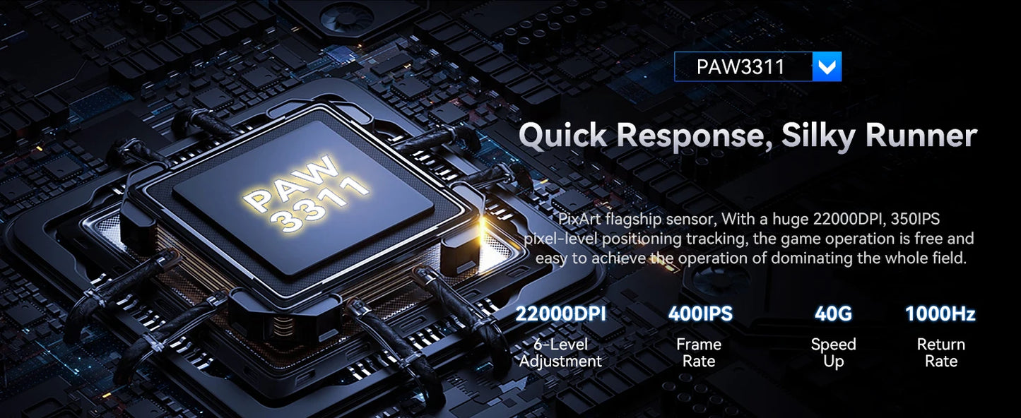 ATTACK SHARK X11SE Wireless Gaming Mouse, Tri-Mode, 63g Superlight With PAW3311 Sensor, 22000 DPI, 300mAh Battery, Dual Driver