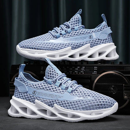 2025 New Summer Sneakers Men Mesh Breathable Running Tennis Shoes Outdoor Sports Tenis Masculino White Casual Walking Shoes size