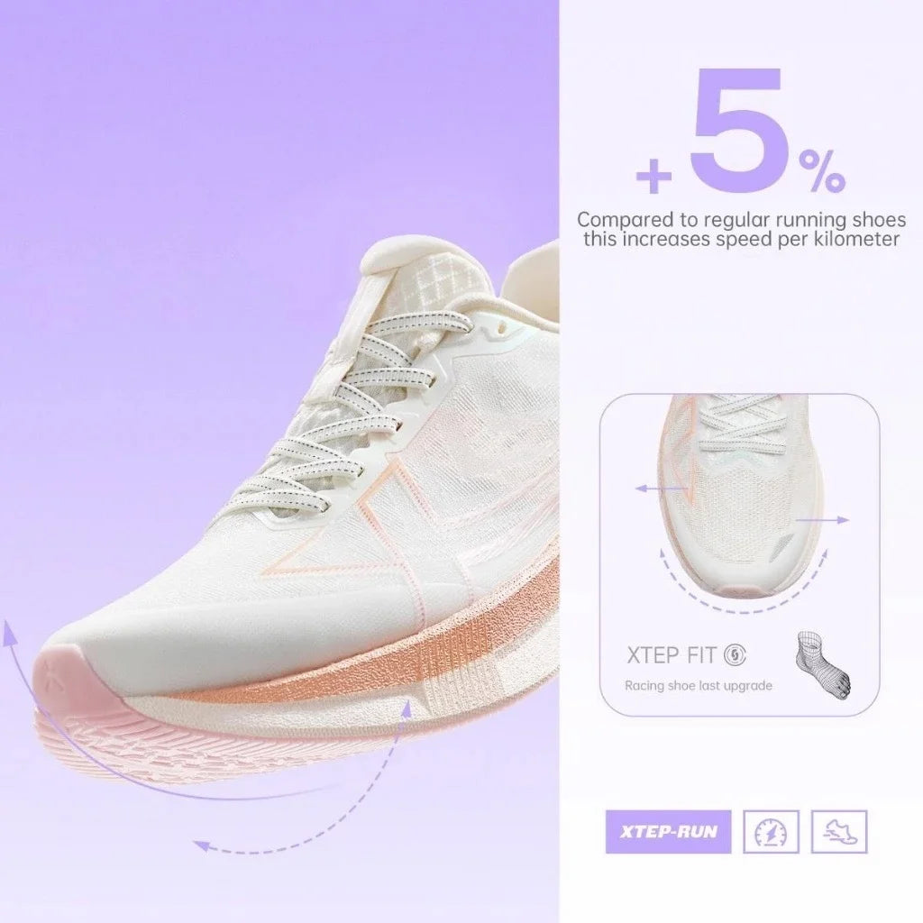 Xtep 2000km 5.0 Jogging Running Shoes for Women Cushion Fashion Color Durable Resistant Elasticity Sole Sneakers 874118110024