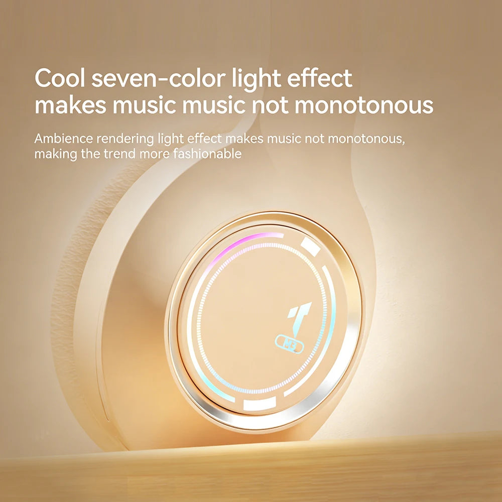Casque de jeu KEBIDUMEI RGB, circumaural, Bluetooth 5.4, prise en charge de la connexion filaire 3,5 mm, lecture sur carte TF, écouteurs tri-mode.
