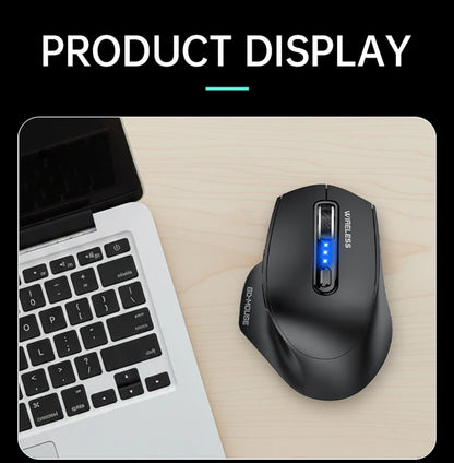 Wireless Tri-Mode Gaming Mouse 2.4G Dual Receiver Bluetooth With Battery Level Display Portable Universal Office Mouse