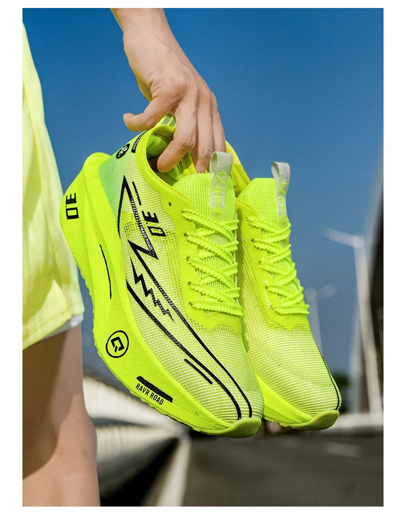 Zapatillas de running especializadas con placa de carbono para maratón, deportivas para hombre y mujer, transpirables, ligeras, cómodas y antideslizantes