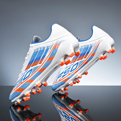 Chaussures de football AG FG pour adultes, tissu PU doux et agréable pour la peau, semelle extérieure antidérapante en TPU, résistantes à l'usure, pour les matchs sur gazon du week-end