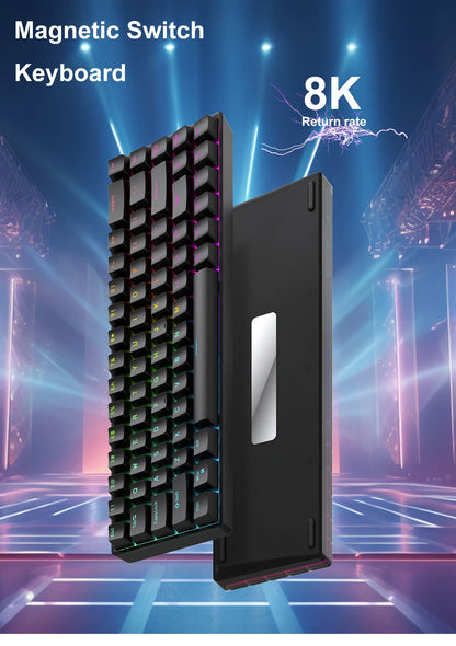 Raven68 Esports Magnetic Axis Keyboard Wired Single Mode PBT Transparent Keycap 8K Return Adjustable Key68 Key Game Mechanical