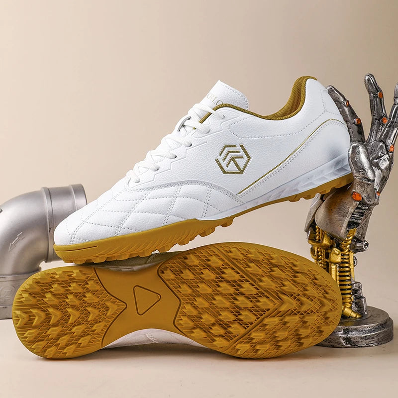 Men Long Spike Football Soccer Boots Outdoor Male Gym Training Sneakers Big Size Black White for Teenager Sports