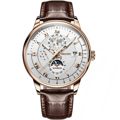 2026 New Luxury Men's Sport Watch Fashion Top Waterproof Luminous Leather Date Quartz Wristwatch Man's Clock