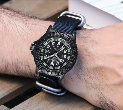 ADDIESDIVE Men’s Luxury Military Sport Quartz Watch  Luminous Dial, Rotating Bezel, Nylon Strap & 50M Water Resistant