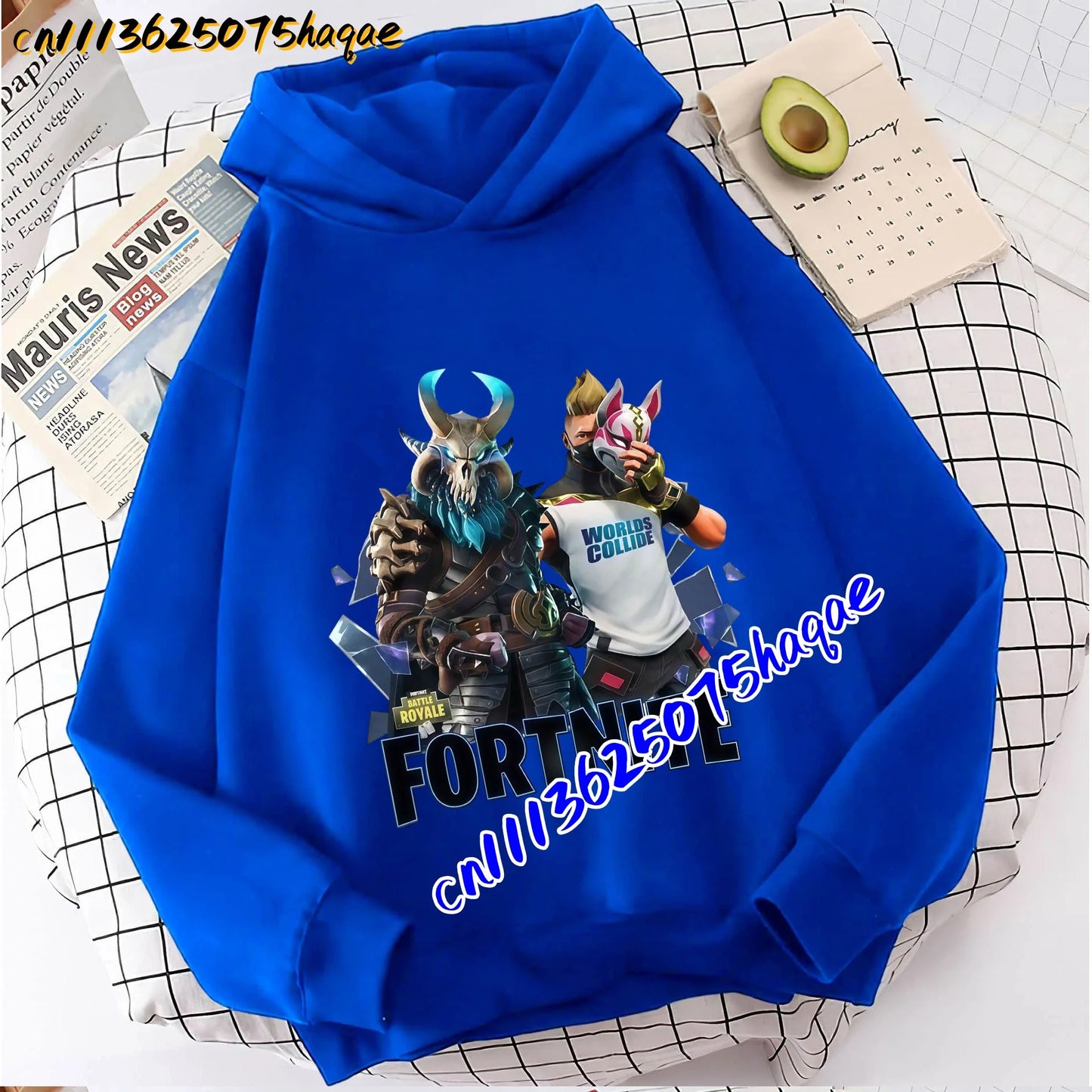 Детски суитшърт с качулка FORTNITED с дълъг ръкав за момичета и момчета, streetwear стил, аниме мода, горнище за деца и бебета, подарък