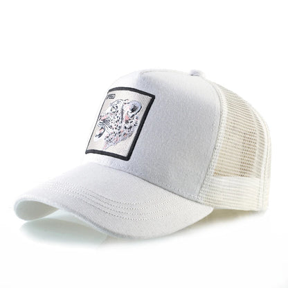Modische Trucker-Caps mit besticktem Ziegen-Patch, Vier-Jahreszeiten-Snapback-Baseballcap für Herren und Damen, verstellbare Schirmmütze