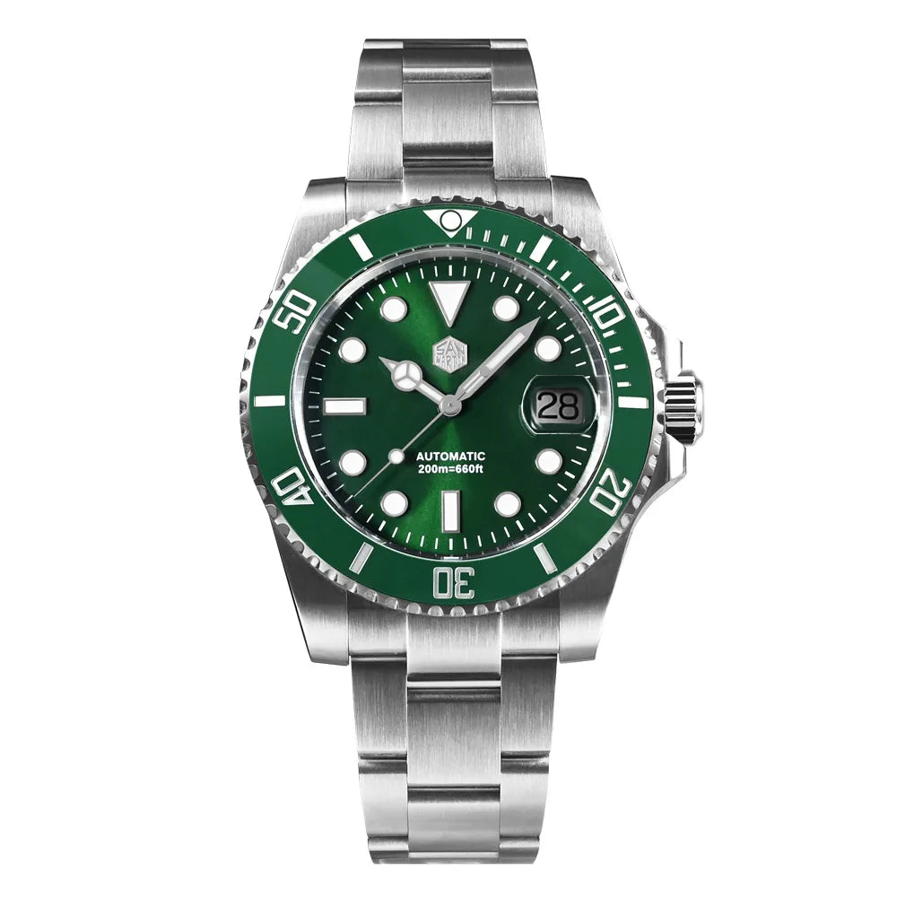 San Martin New 40mm Water Ghost Diver Watch Men Luxury NH35 PT5000 Automatic Mechanical Watch Sapphire Waterproof 200m SN0017