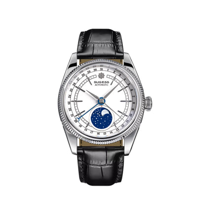 Sugess 40mm Watch of Men Moonphase Automatic ST2108 Movement Sapphire Crystal Mechanical Wristwatches Waterproof Date 2024 New