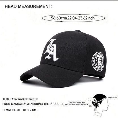 Gorra de béisbol de moda para mujer con bordado «LA Letter Side Earth»; gorra informal; gorra deportiva para hombre para actividades al aire libre; gorra para protegerse del sol; gorra de hip hop