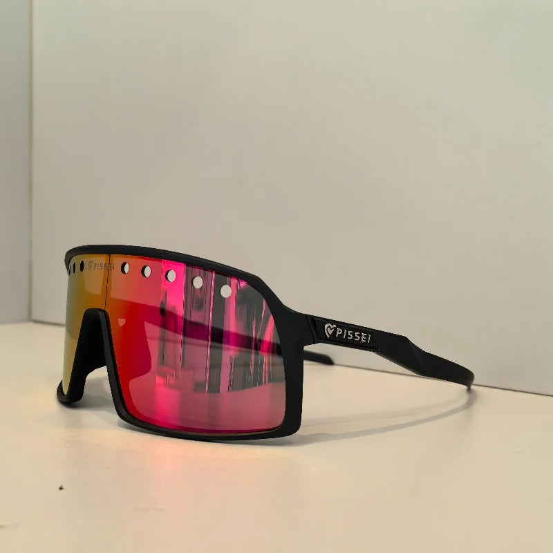 Gafas de ciclismo PISSEI 9406A. Gafas de sol con revestimiento de colores. Gafas TR90 para hombre con protección anti-UV400. Gafas deportivas de ciclismo para mujer.