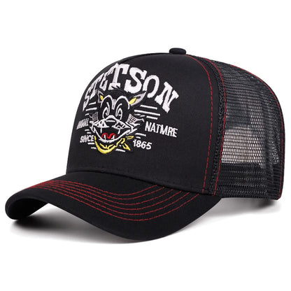 2025 Cartoon New Baseball Hat STETSON Cartoon Cat Truck Hat Street Hip Hop Hat Daily Leisure Sports Sunshade Breathable Mesh Hat