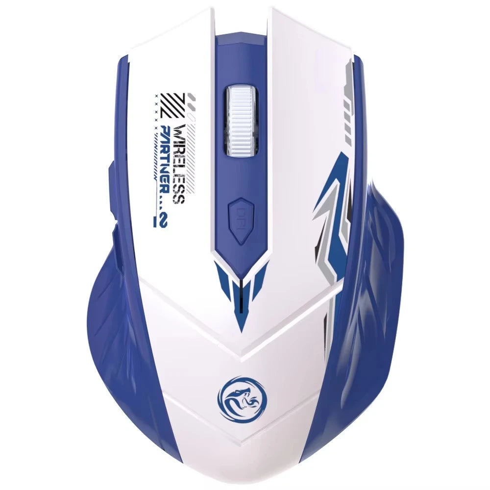 Безжична геймърска мишка 2.4G USB, тиха мишка с двоен режим Bluetooth, презареждаема 1600DPI мишка, тиха компютърна мишка за PC и лаптоп