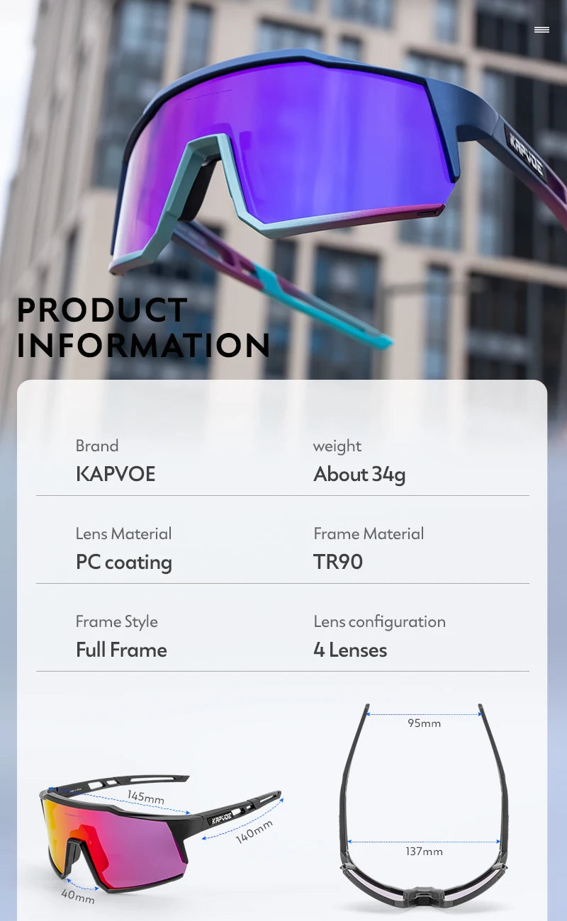 Kapvoe Sports Driving bike Cycling Glasses running climbing Sunglasses Outdoor for Men Woman Bicycle Cycling UV400 Goggles hot