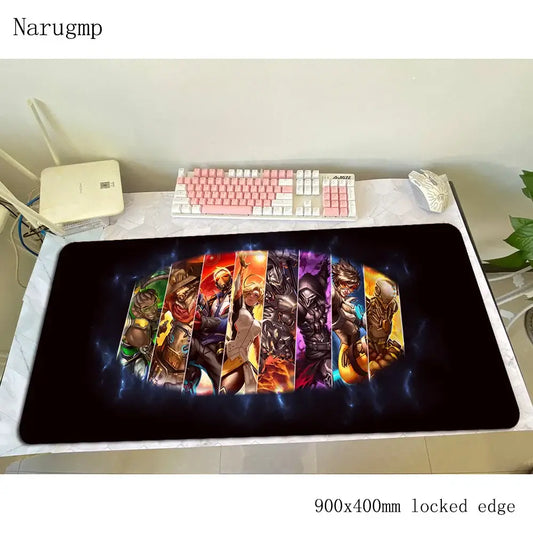 Overwatch mouse pad Birthday Computer Mat 900x400x3mm gaming mousepad large present mouse pad keyboard games PC gamer desk