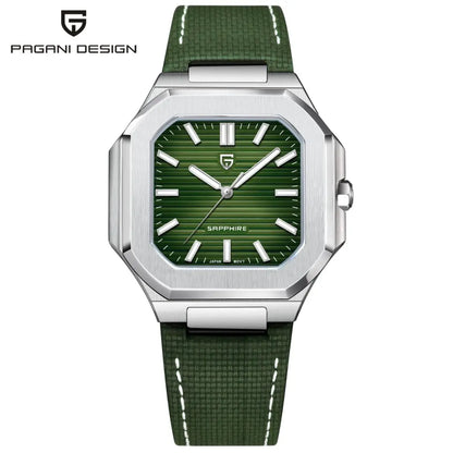 PAGANI DESIGN New V2 Orologio da uomo quadrato al quarzo, marchio di lusso premium, sportivo, impermeabile, in zaffiro e acciaio inossidabile