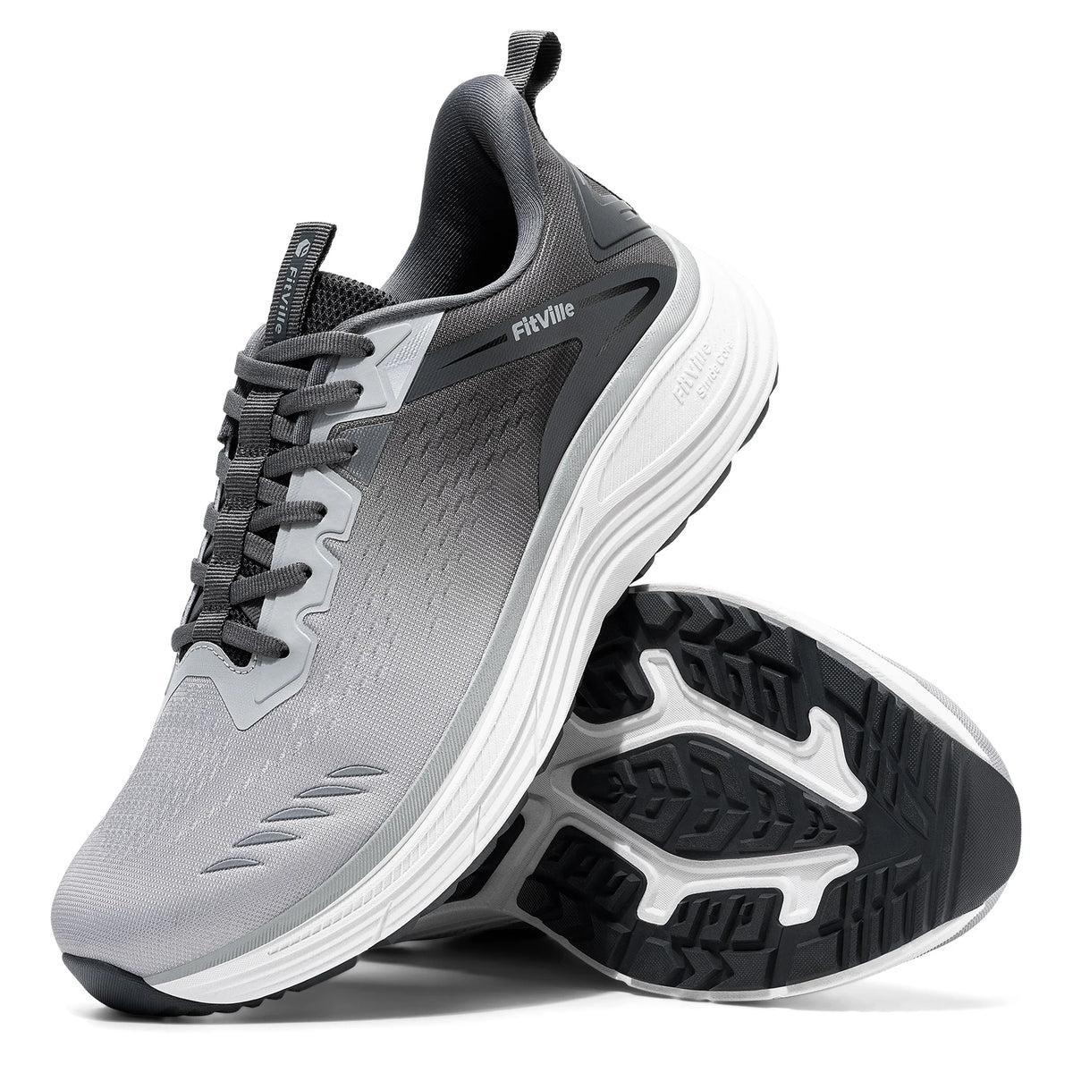 Chaussures de sport extra larges FitVille pour hommes, respirantes, pour la gym, l'athlétisme, l'entraînement croisé, la course à pied, avec amorti maximal.