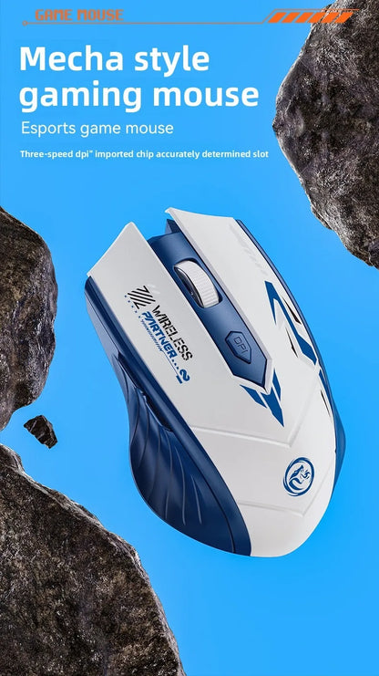 Безжична геймърска мишка 2.4G USB, тиха мишка с двоен режим Bluetooth, презареждаема 1600DPI мишка, тиха компютърна мишка за PC и лаптоп