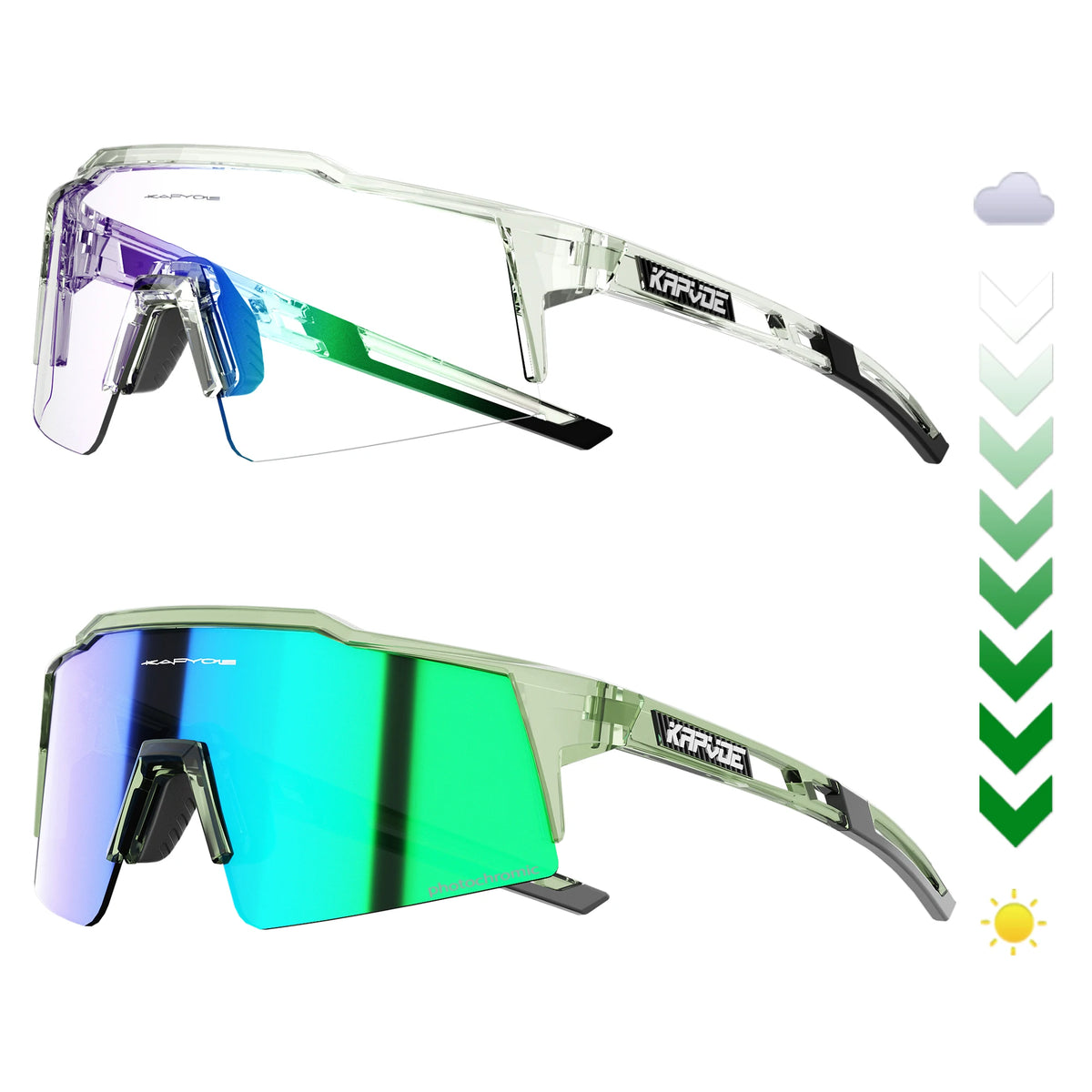 Kapvoe Fotochromowe okulary rowerowe dla mężczyzn Okulary modowe Rower górski Rower szosowy Okulary do jazdy na świeżym powietrzu Okulary sportowe MTB