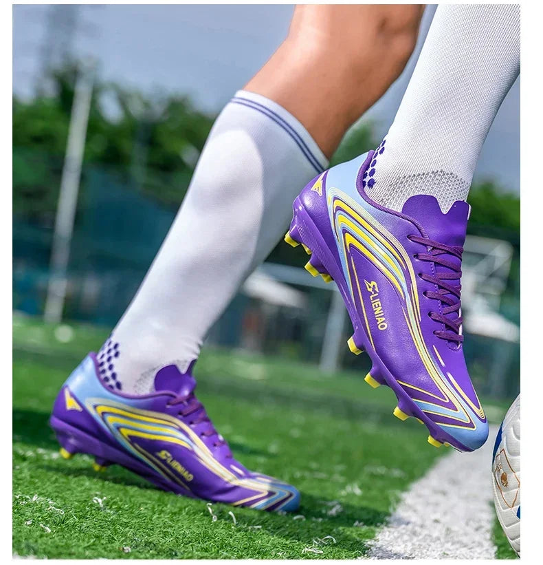 Nouvelles chaussures de football pour hommes, baskets de haute qualité, crampons de futsal pour gazon, chaussures de football d'intérieur très vendues, chaussures d'entraînement antidérapantes pour l'extérieur