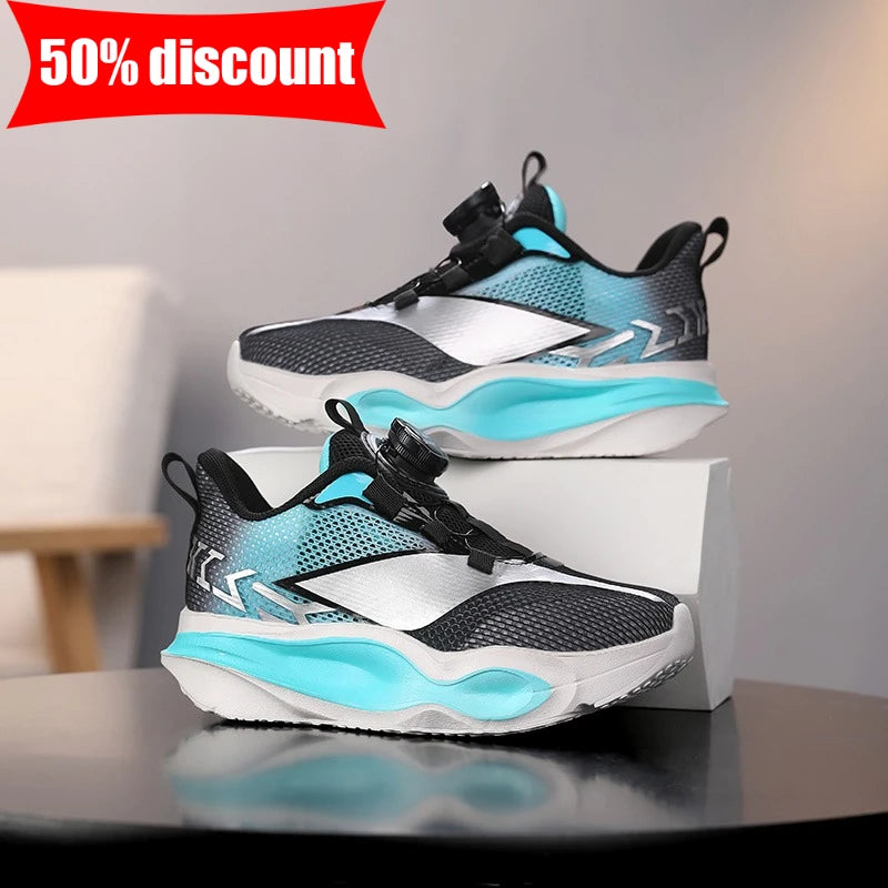 Zapatillas infantiles de moda con suela gruesa y suave, amortiguación elástica, calzado casual cómodo tipo tenis, nuevas zapatillas ligeras de malla para jogging