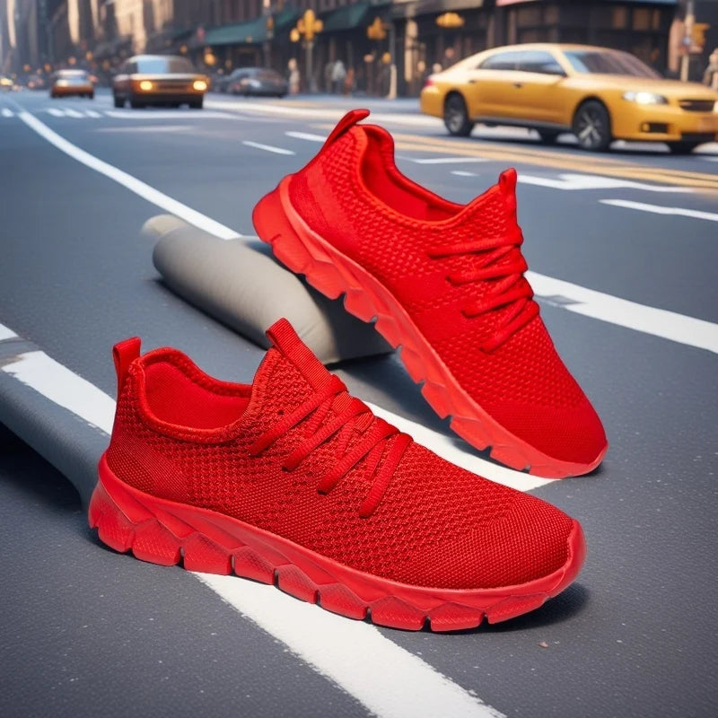 Herresneakers i mesh, lette damesko, afslappede flade sko, herreløbesko, sportssko, bløde tennissko, åndbare herresneakers