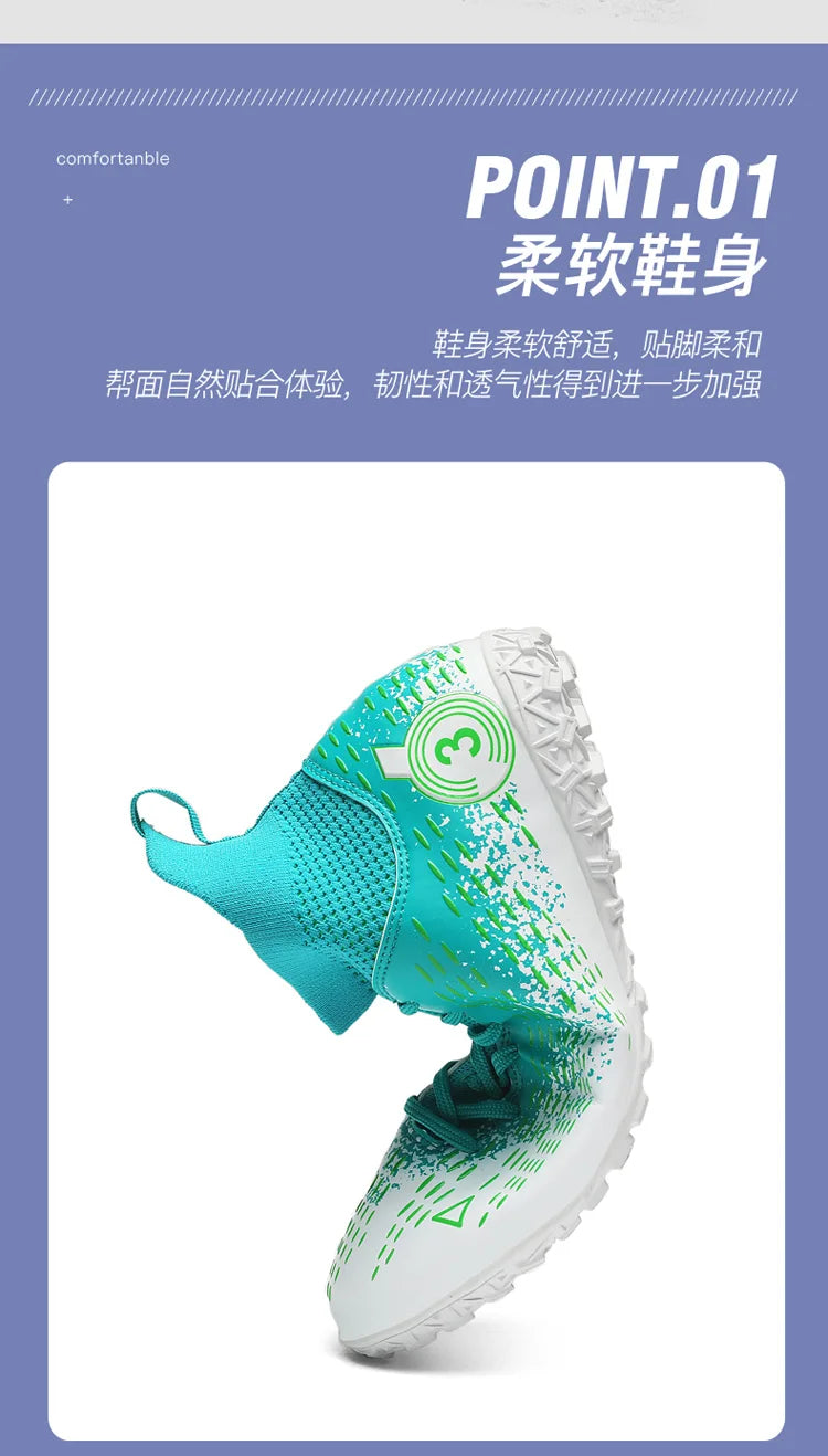 Teenage Adult Football Shoes New Fashion Large Size Sneaker Outdoor Professional Competition Training Football Footwear 31-48