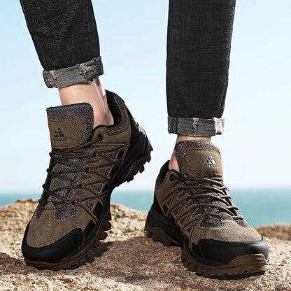 HIKEUP Zapatillas de exterior de moda para hombre, calzado deportivo casual de senderismo, botas de trekking de montaña y camping, antideslizantes y resistentes al desgaste