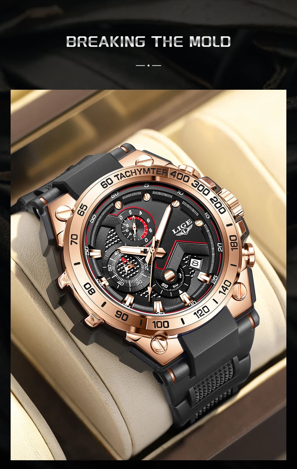 LIGE Luxury Military Watch For Men Waterproof Luminous Silicone Man Watch Quartz High Quality Men's Sports Watches Male Relojs