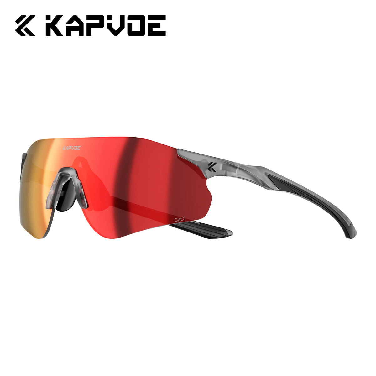 Kapvoe Neue Outdoor-Lauf- und Fahrradbrille, photochrome Sonnenbrille für Damen und Herren, Sportbrille für Marathon und Radfahren, UV400-Schutzbrille