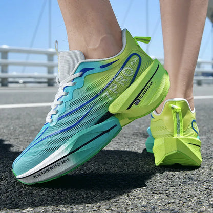 Herren-Sneaker mit Carbon-Platte, Outdoor-Sportschuhe mit weicher Sohle und Mesh-Obermaterial, Laufschuhe, leichte, rutschfeste Freizeitschuhe für Paare, Tennisschuhe