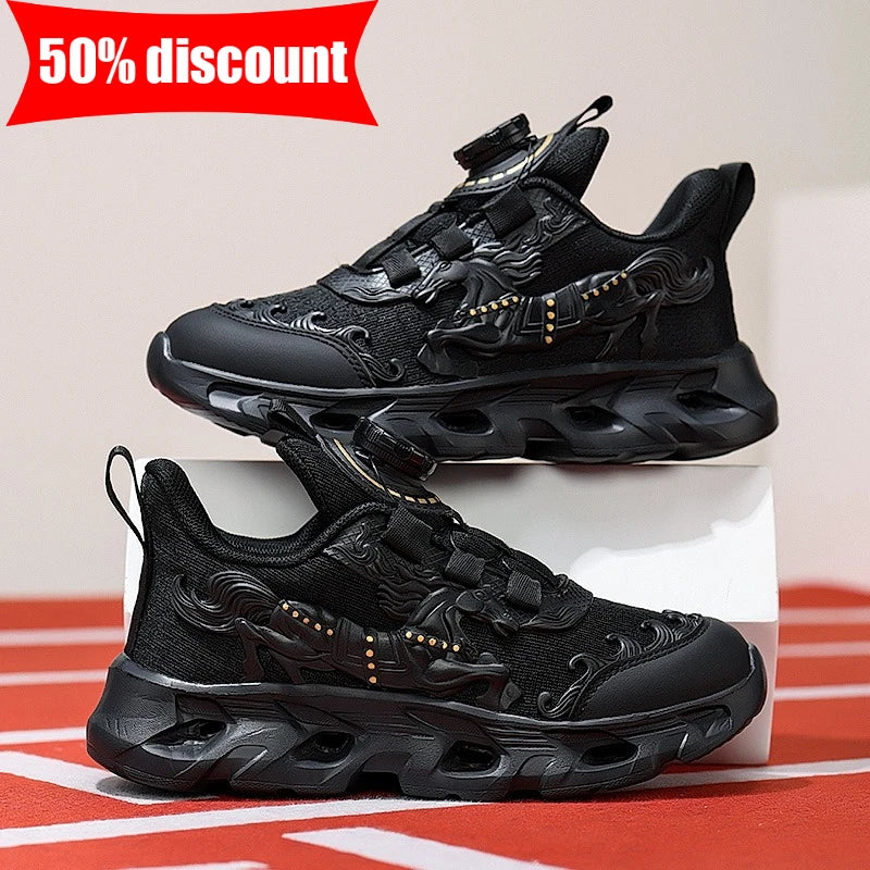 Zapatillas deportivas infantiles de malla a la moda, para estudiantes, con amortiguación, transpirables, antideslizantes y perfectas para entrenamiento y running diario en el campus