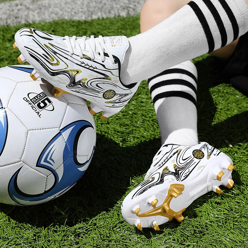 Chaussures de football unisexes AG Stud pour hommes et femmes, crampons de football légers, antidérapants, respirants, baskets d'entraînement, pour terrain en herbe naturelle, match F